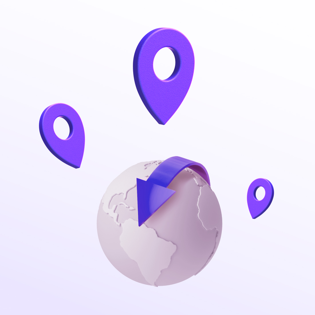 globe icon with location icons around it