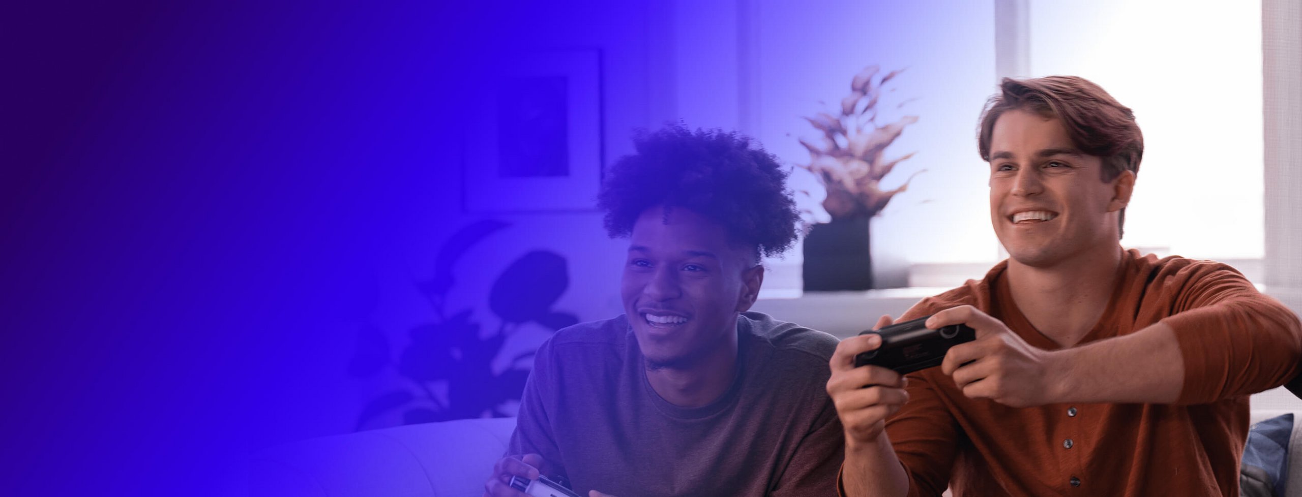 two guys playing a video game