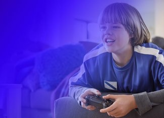 Child playing video games